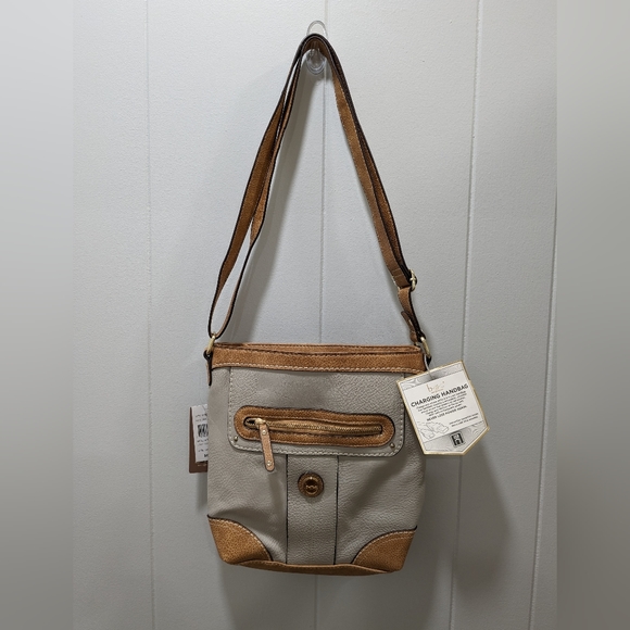 Charging handbag from BOC. Tan with light brown accent. NWT - Picture 1 of 8